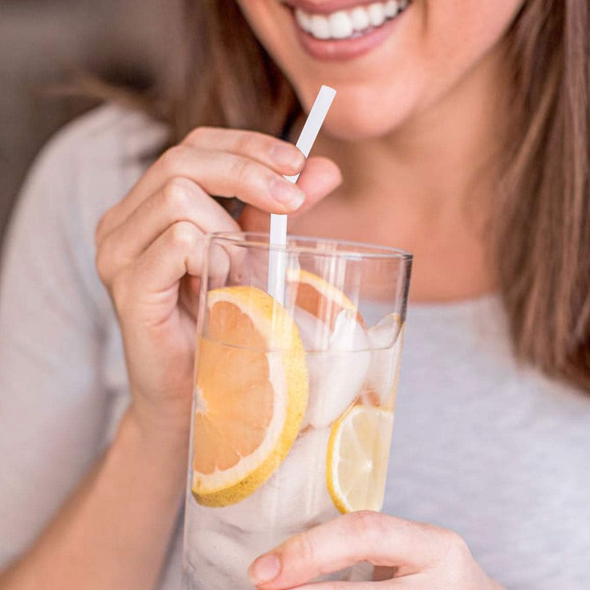 200-Pack 100% Plant-Based Compostable Straws - Plasticless Biodegradable Flexible Drinking Straws - A Fantastic Eco Friendly Alternative to Plastic Straws: Kitchen & Dining