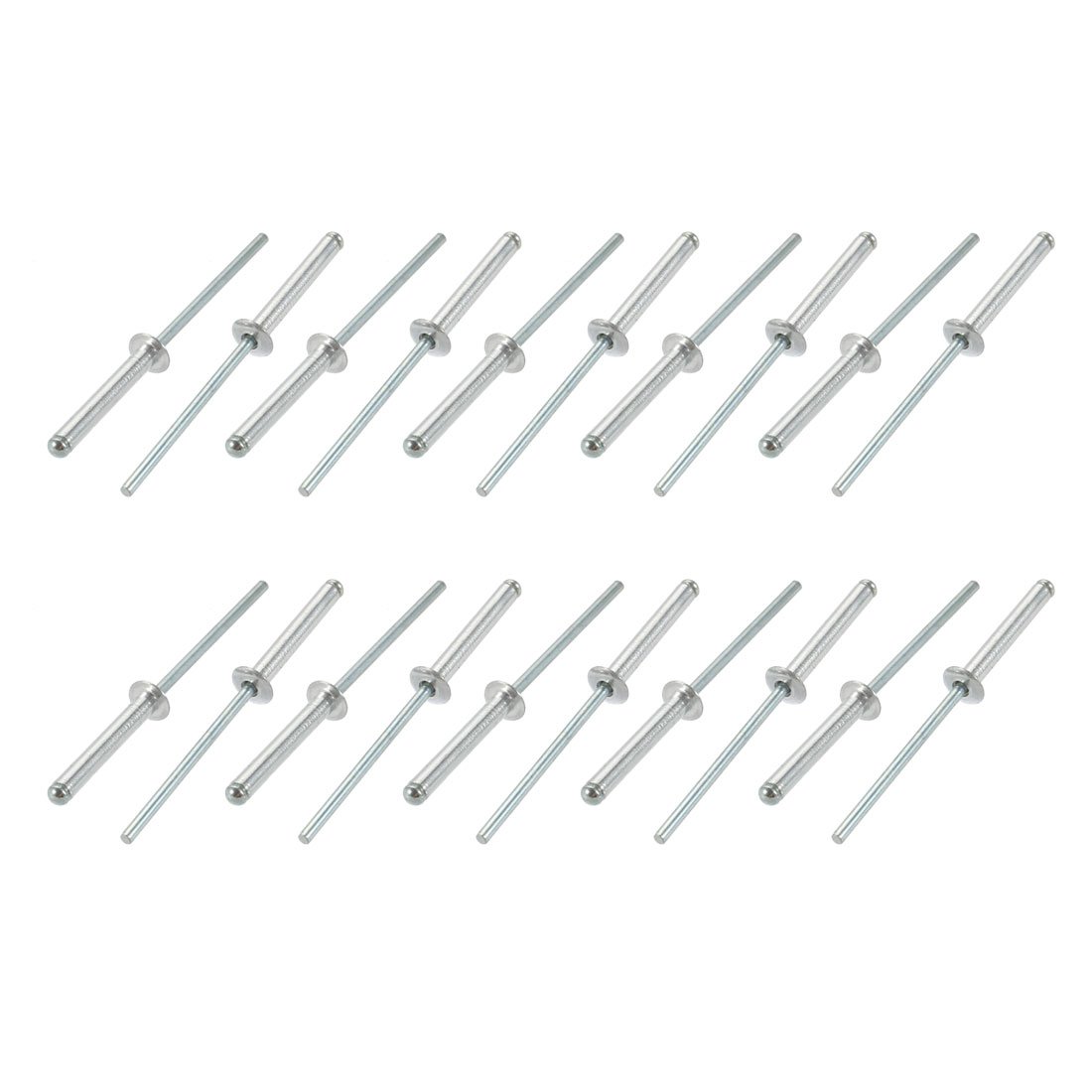 Sourcingmap 20 Pcs 3.2mm x 21mm Aluminum Open End Blind Rivets Fastener