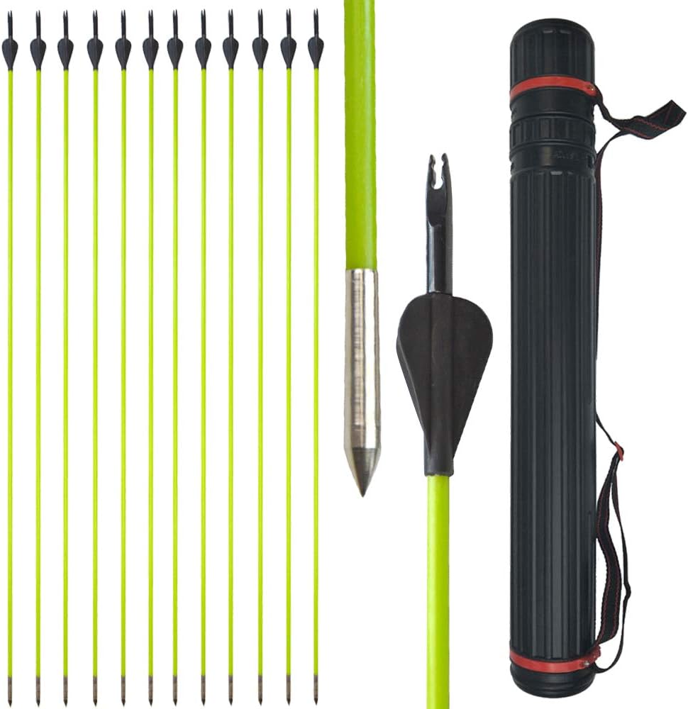 AMEYXGS 12pcs Archery Fiberglass Arrows 30Inch Target