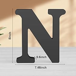Zaruatu 8 Inch Black Wood Letters Unfinished Wood