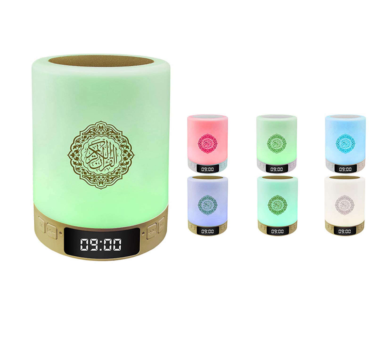 WMLBK Wireless Quran Touch Lamp with APP Control Remote Control, 7 Colors Light Portable Bluetooth Quran Speaker, 14 Languages USB Powered Quran Player
