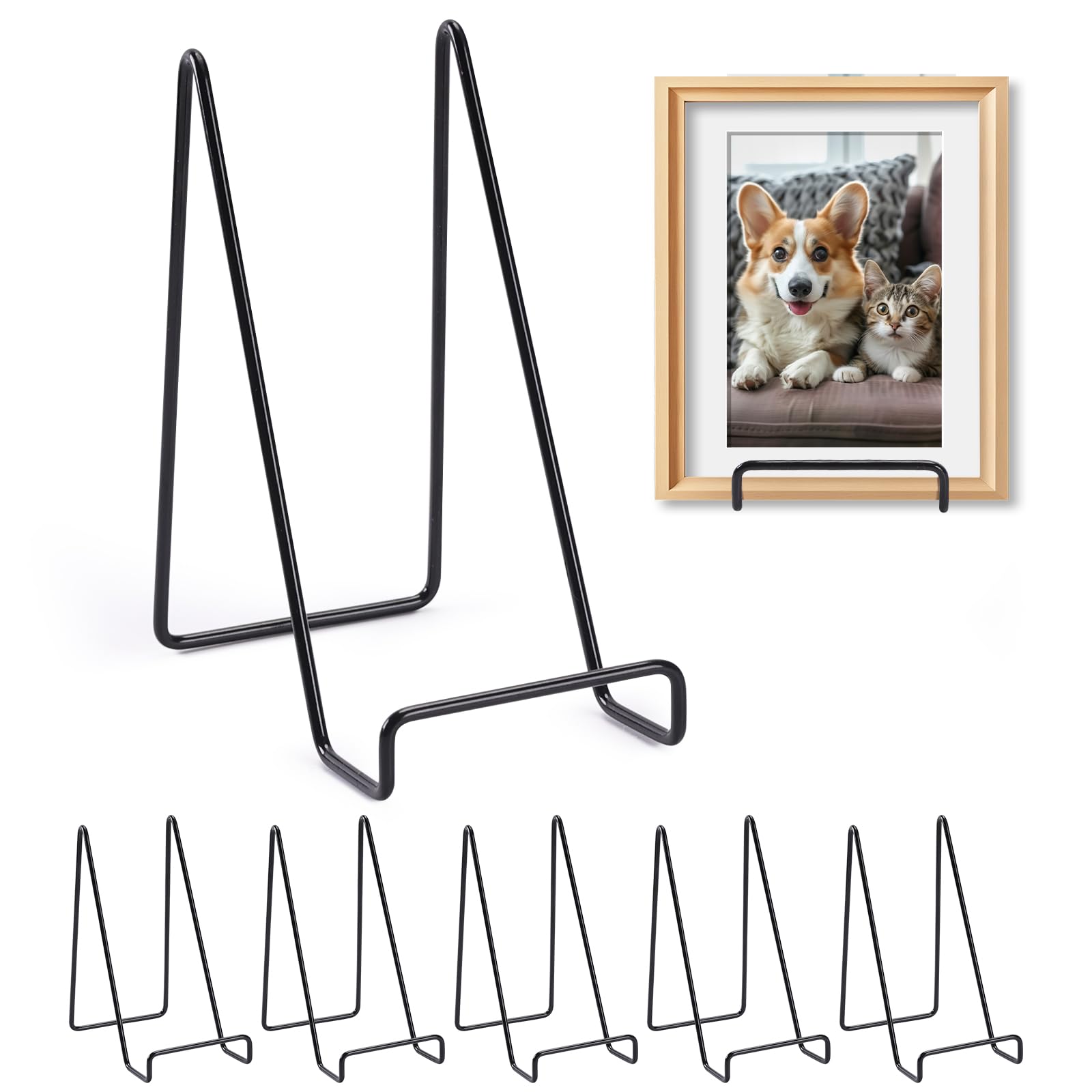 Photo 1 of Tongyuyan 6 Pack 6 Inch Plate Stands for Display,Book Display Stand,Metal Plate Holder Display Stands,Small Easels for Display,Suitable for Books, Desktop Art, Images,Photos,and Collages