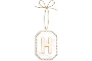 Mrchtmas 2025 Christmas Initial Ornaments | Letter H Ornaments for Xmas Tree|Hanging Ornament Gift for Mother Best Friends Sister Wife|H-Let it Glow Initial