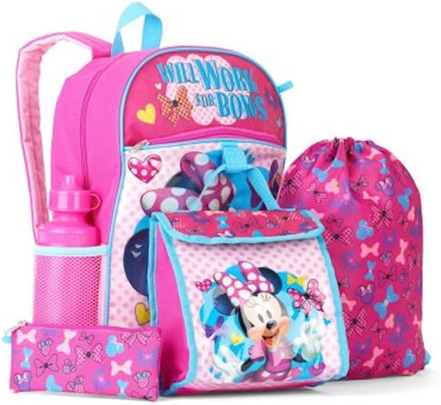 minnie mouse 5 piece backpack