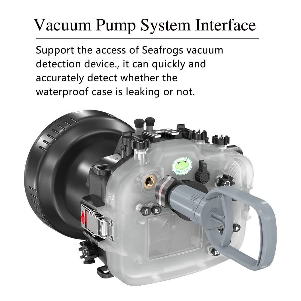 Seafrogs Underwater Housing for Fujifilm X-T4 [40M/130FT] Waterproof Scuba Diving Case for Fuji xt4 +XC16-50mm /18-55mm , Built-in Leak Detection Sensor, Vacuum System Port