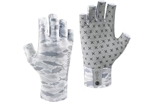 BASSDASH 3/4 Finger UPF 50+ Sun Gloves Breathable Anti-Slip Silicone Palm for Men Women Fishing Fingerless Cycling Running