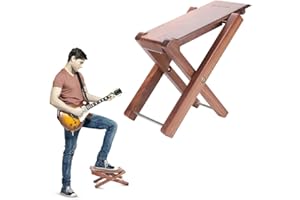 ZLXHDL Guitar Foot Stool & Foot Rest, Adjustable Black Walnut Wood Footstool,Guitar Stool for Enhanced Posture, Ideal for Classical Guitar, Acoustic Guitar, Music Gift