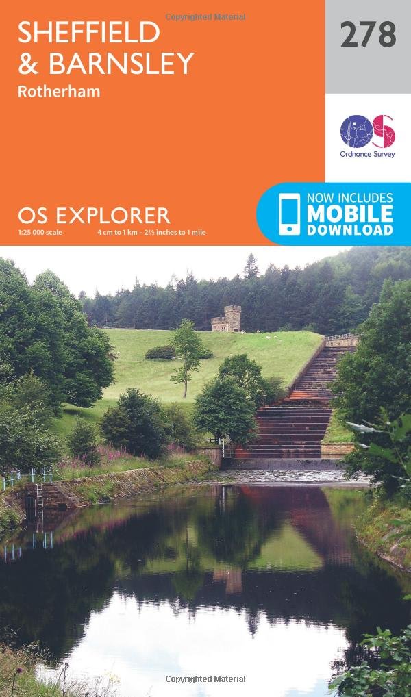 Sheffield & Barnsley Map | Rotherham | Ordnance Survey | OS Explorer Map 278 | England | Walks | Hiking | Maps | Adventure