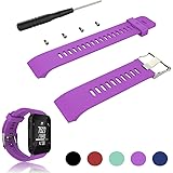 For Garmin Forerunner 35 GPS Running Watch Replacement Band Strap - iFeeker Accessories Adjustable Soft Silicone Replacement Wrist Watch Strap Band Bracelet with Installation Screwdrivers and Lug Adapters Designed for Garmin Forerunner 35 GPS Running Watch