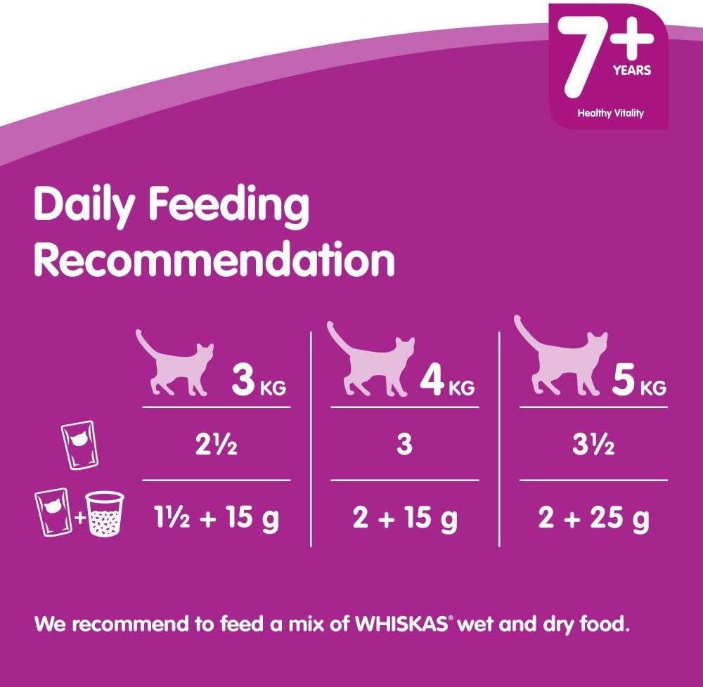 Whiskas 7+ - Wet Cat Food for Senior Cats - Poultry Selection in Jelly - 12 x 100 g, 100 g (Pack of 12) - Image 5