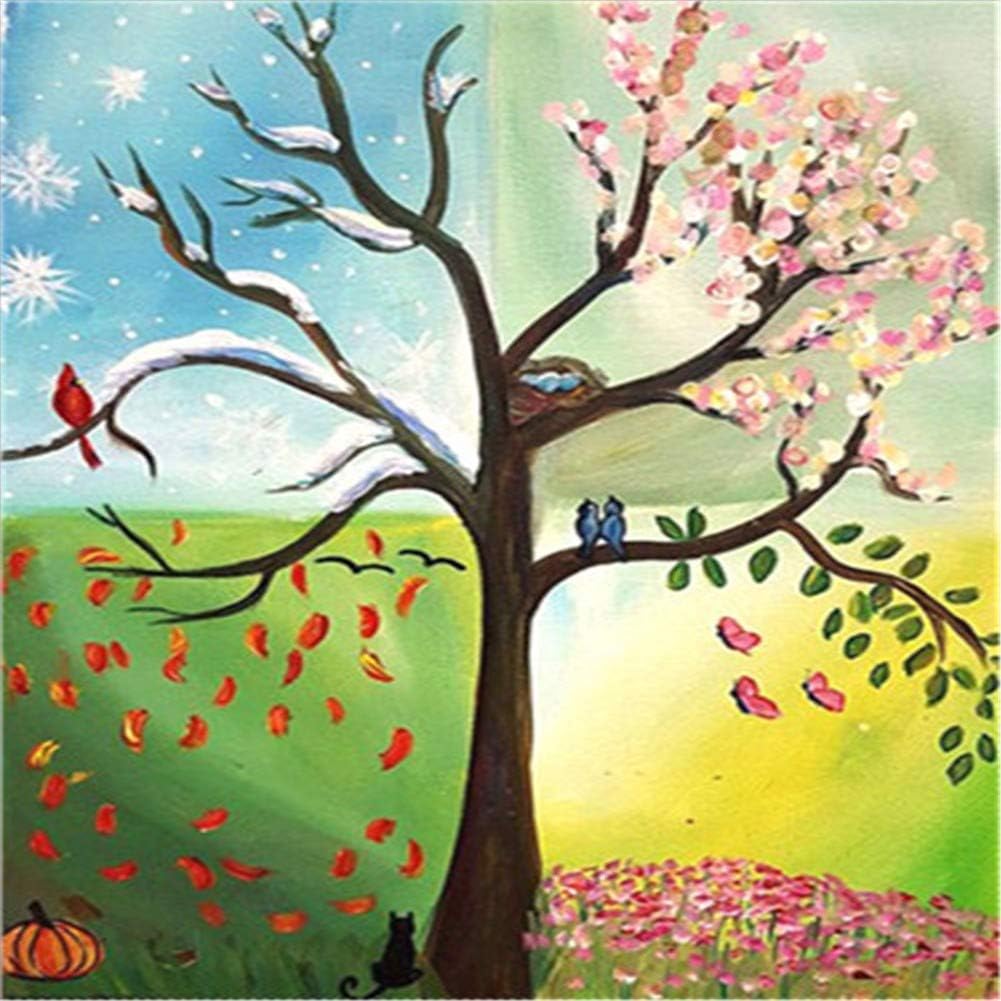 DIY 5D Diamond Painting Kits Beautiful Four Seasons Full Drill Cross Stitch Diamond Arts for Adults Crystal Rhinestone Embroidery Pictures Craft Gift Wall Decor D3522 Square Drill,40X40Cm