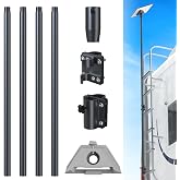 RV Ladder Mount Kit for Starlink Mini ,9.75 inch Starlink Mini Flag Pole Mount with Adapter &amp; Adjustable Mounting Kit,Fits 0.98 to 1.25 Inch Round Ladder Rails