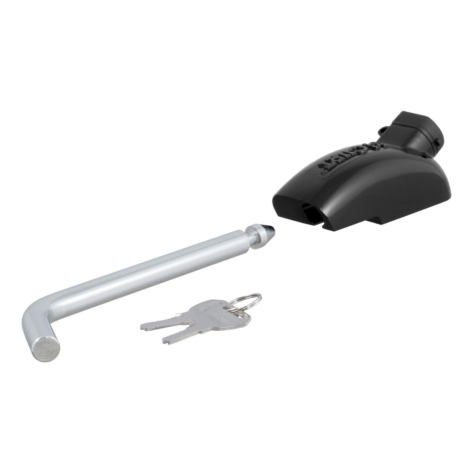 Photo 1 of CURT 23256 5th Wheel Base Rail Lock, 1/2-Inch Pin Diameter, Fits All Industry-Standard Rails,Black & Chrome