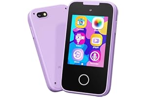 KIKAPABI Toys Smart Phone for Kids,Touch-Screen Toys Smart Phone for Kids,with Music,Gaming and Learning Functions,Birthday for 4+ Years Old Girls/Boys (Purple)