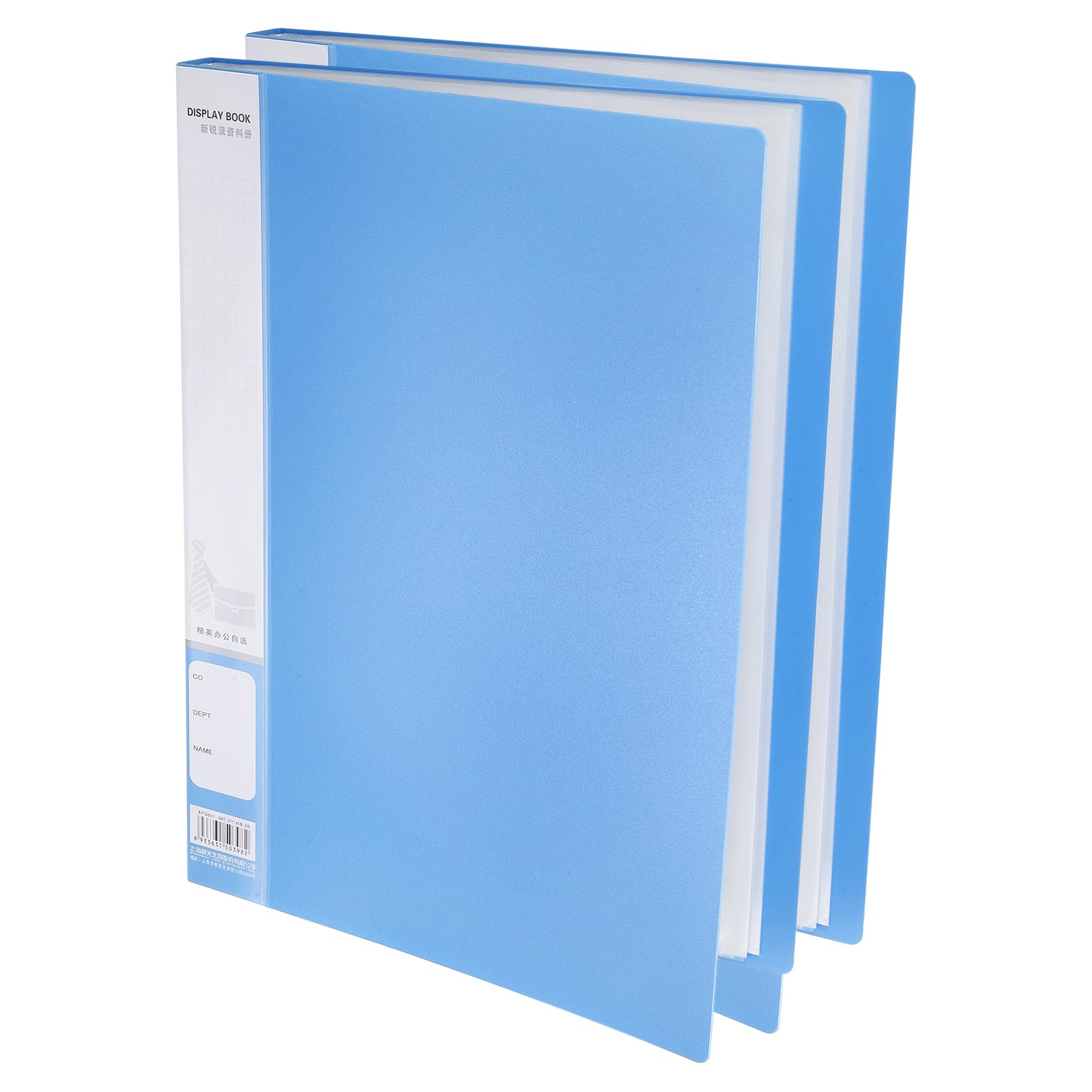 M&G 40-Pocket Binder with PP Plastic Sleeves A4(Blue), 3 Pack Art Portfolio Folder with Clear Sheet Protectors, Display 80 Pages for Organizing Documents, 310x235x25mm