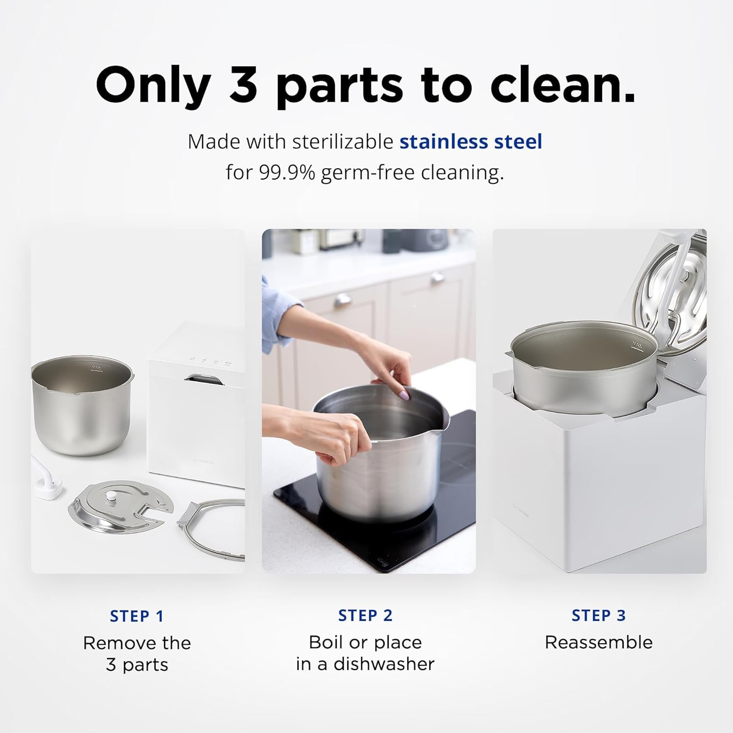 Carepod Cube Plus X50V Stainless Steel Humidifier - Easy to Clean, 3 Mist Level Settings, Auto-Humidity & Auto Shut-Off Feature, One Touch Built-in Sanitization, No Filters, Lasts 32Hrs (1.1Gal/4.2L)