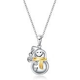 AOBOCO 925 Sterling Silver Christmas Necklace with Crystals from Austria, Christmas Jewelry Gifts for Girls Daughter Teens