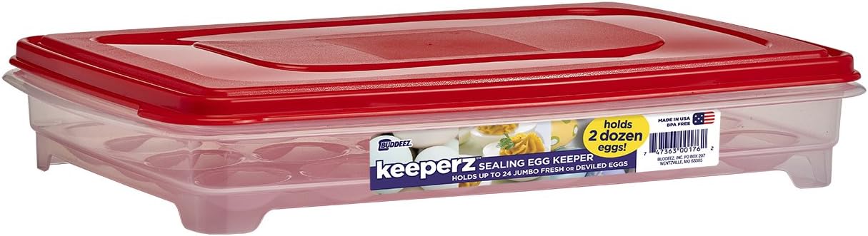 BUDDEEZ, INC JUMBO EGG KEEPER RED, One Size - Image 4