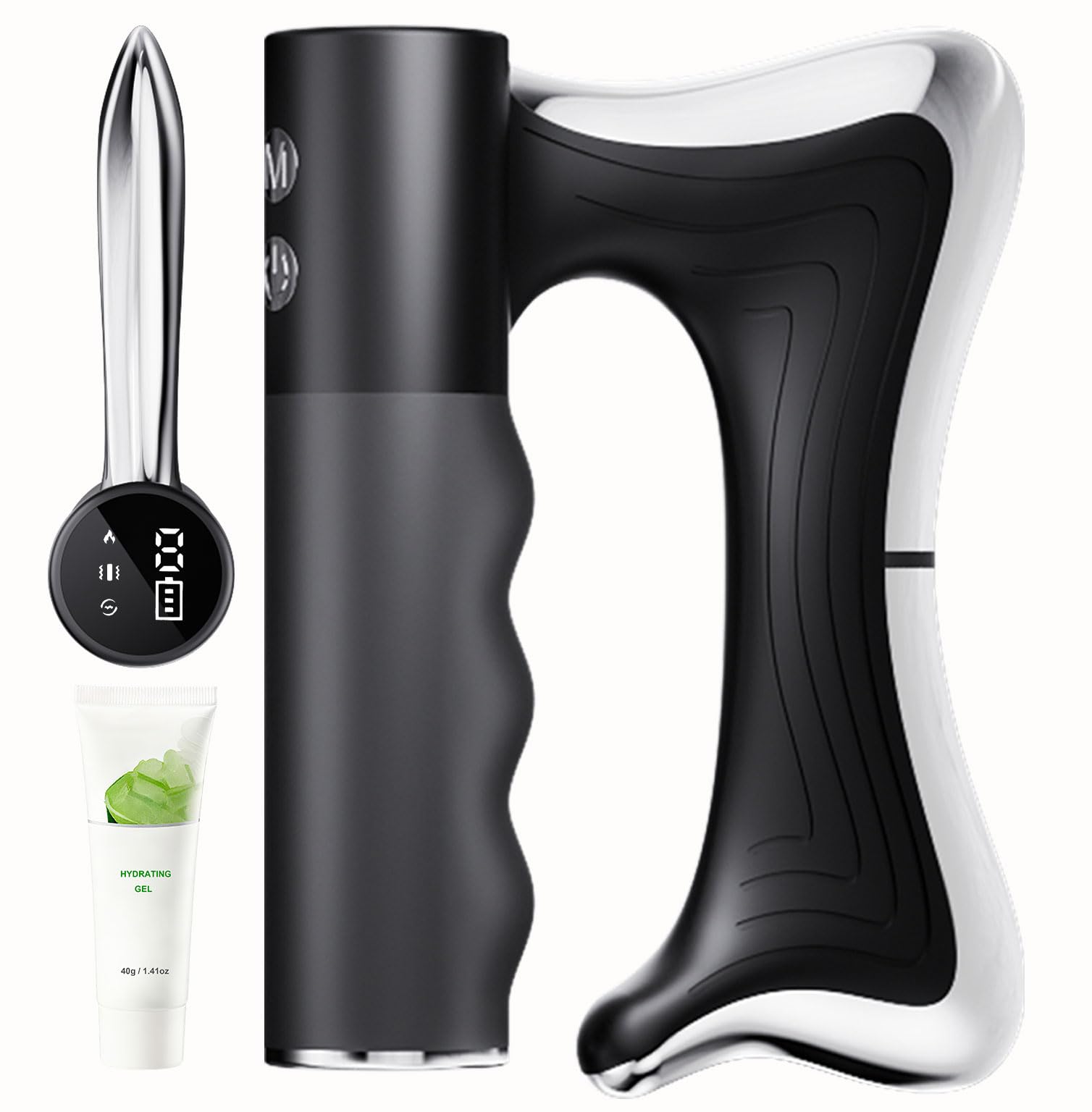 Photo 1 of Heated Muscle Scraper Tool –Electric Fascia Knife Massager Heating and Vibration, Muscle Scraper Tool, Body Gua Sha Massage Tool,Fascia Tool Massage Tools for Deep Tissue(Black)