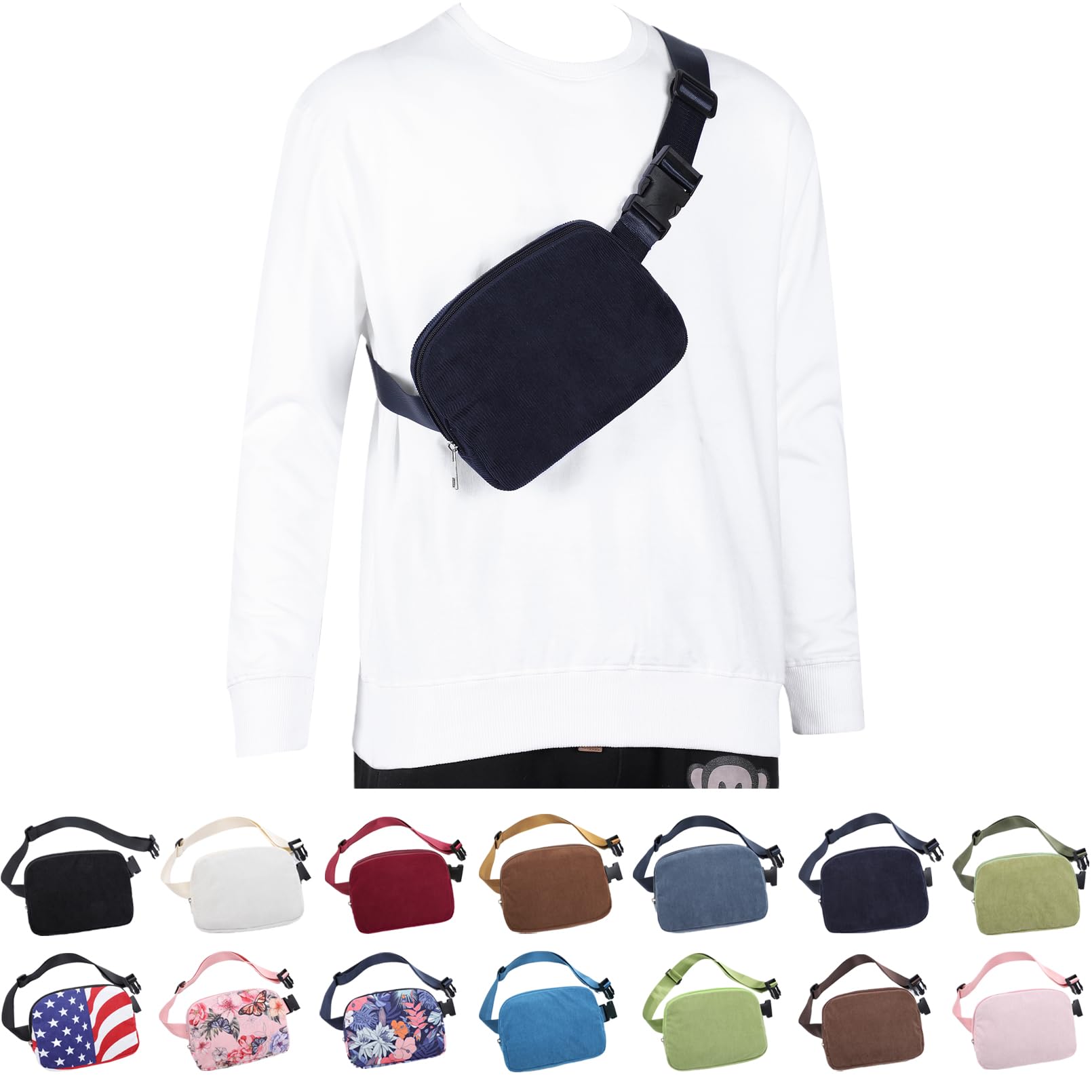 Photo 1 of Leather Chest Bag for Women, Chain Belt Bag Fanny Pack Purse Fashionable Crossbody Waist Bags Handbag for Everyday Use Trip Walking Hiking