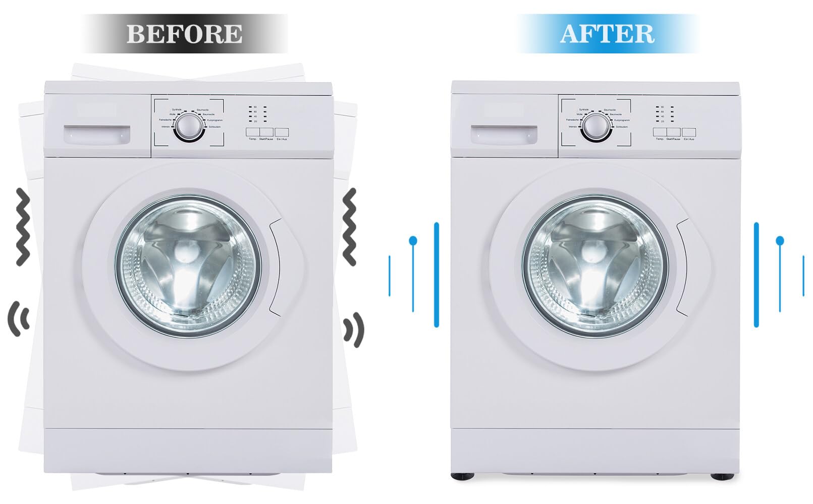 Gwolf schwingungsdämpfer waschmaschine 4 stück antivibrationsmatte waschmaschine - verhindern, dass sich die Waschmaschine bewegt - vibrationsdämpfer waschmaschine für Waschmaschinen & Trockner 3