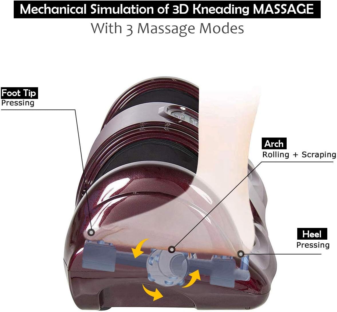 Giantex Foot Massager Machine Massage for Feet, Chronic Nerve Pain Therapy Spa Gift Deep Kneading Rolling Massage for Leg Calf Ankle, Electric Shiatsu Foot Massager w/ Remote, Burgundy: Health & Personal Care