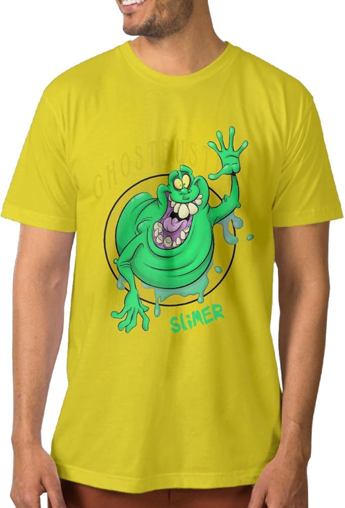 Show Time Men's Ghostbusters Slimer Short Sleeve Cool Tshirt Black