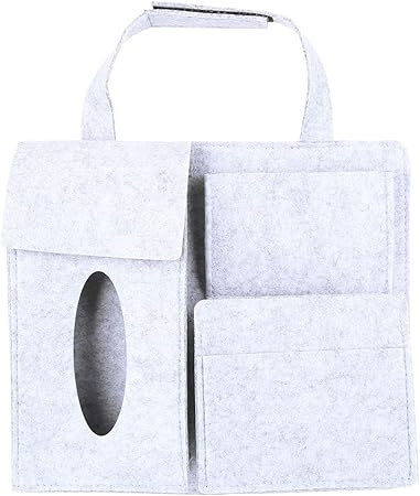 Amazon Uxcell シートバックポケット 車用収納ポケット ティッシュボックス付け フェルトバッグ 吊り下げ ライトグレー ポケット ケース カバー 車 バイク