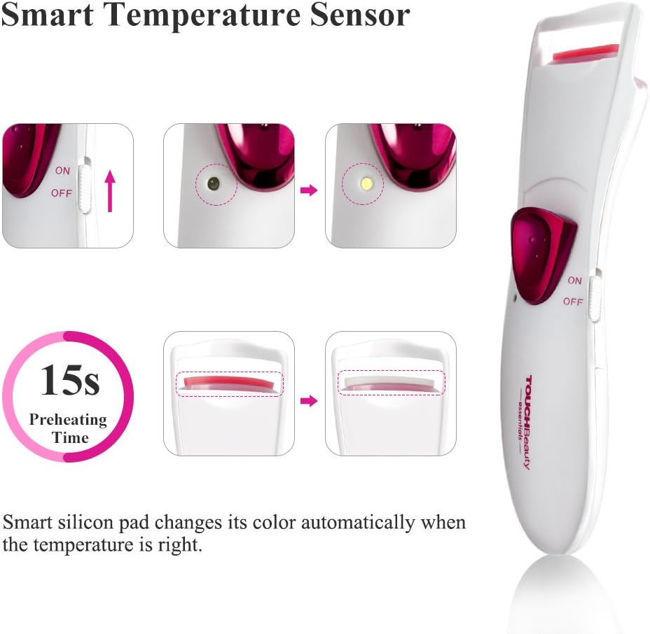 TOUCHBeauty Heated Eyelash Curler, Electric Lash Curler for Long