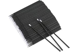 GCQQ 200PCS Micro Applicators, Black Micro Swabs for Eyelash Extensions, 2mm Microswab Applicators, Disposable Micro Cotton Swabs for Lash Extensions, Nails, and Makeup Clean (Black)
