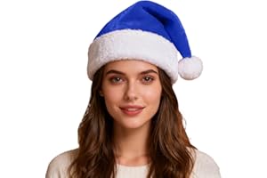 Santa Hat Xmas Holiday Hats for Adults Unisex Velvet Comfort Christmas Headwear Winter Thickened Thermal