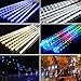LED Meteor Shower Lights,Haimi Tree 12 Inch 8 Tube 144 Leds,Falling Rain Drop Icicle Snow Fall String LED Waterproof Christmas Lights for Holiday Xmas Tree Valentine Wedding(Blue)