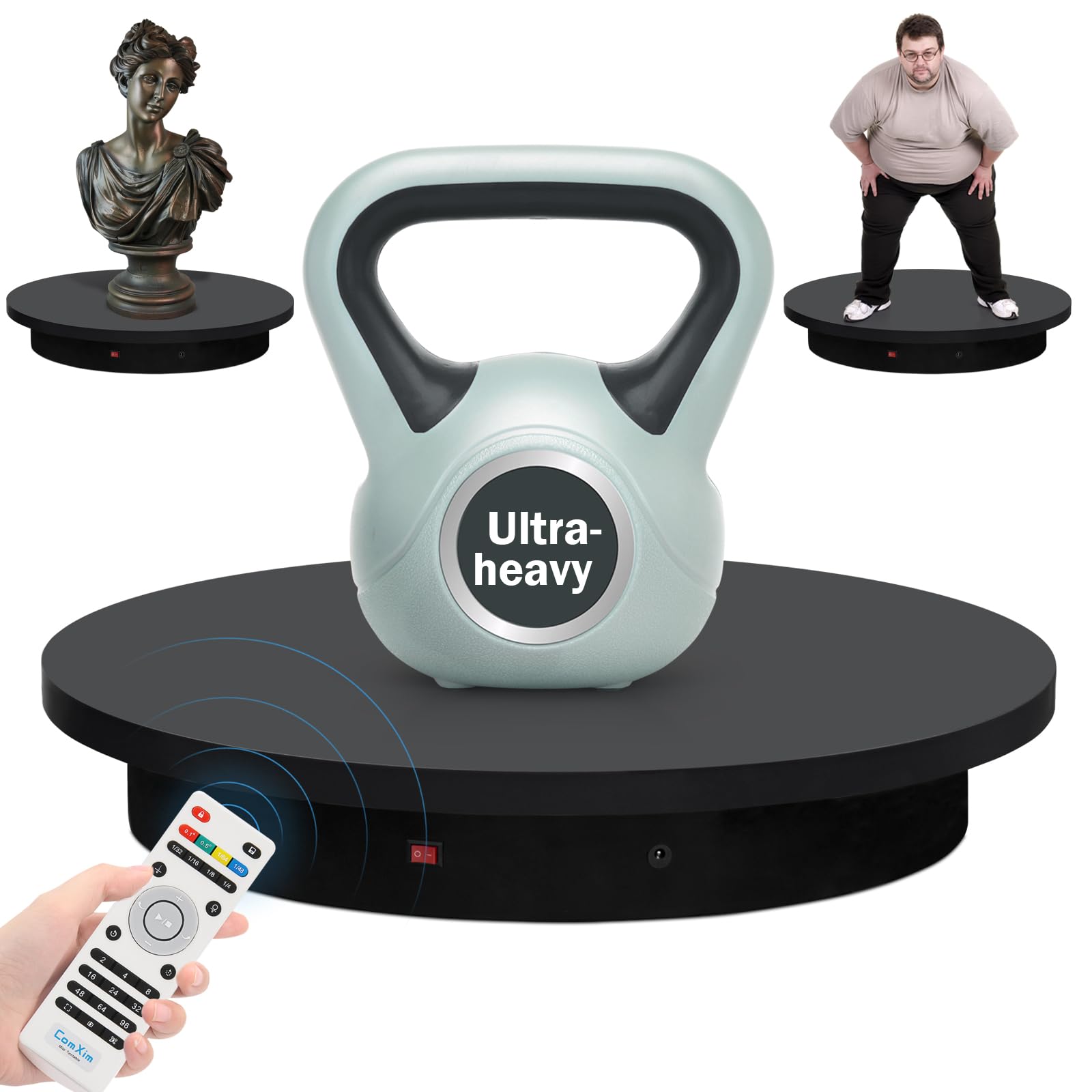 Photo 1 of 23.6In Remote Large Motorized electric turntable Rotating platform Photography Turntable Motorized lazy susan Base giratoria para for Photography,3D Scanner,Heavy duty display(Load Range:220~500lbs)