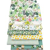 ZGXY Fabric, 8 pcs/lot Fat Quarter Fabric Bundles 100% Cotton 19.69" x 19.69" (50cm x 50cm) Quilting Cotton Craft Pre-Cut Squares Sheets for Patchwork Sewing Quilting Crafting, Floral Pattern.