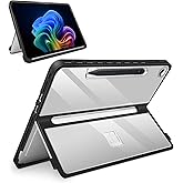 SSS·GRGB Protective Case for Microsoft Surface Pro 12 inch 2025 | Fall-Resistant Cover Compatible with Built-in Kickstand & Magnetic Slim Pen Storage & Type Cover Keyboard | Transparent
