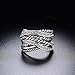 Mytys Retro Vintage Silver Interwined Crystal Fashion Statement Silver Band Rings(9)