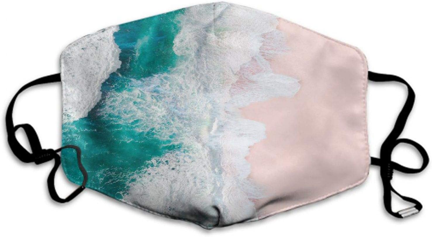 RUHUI Mouth Mask Pink Sand Beach Dust Mouth Mask Adjustable Earloop Polyester Mask