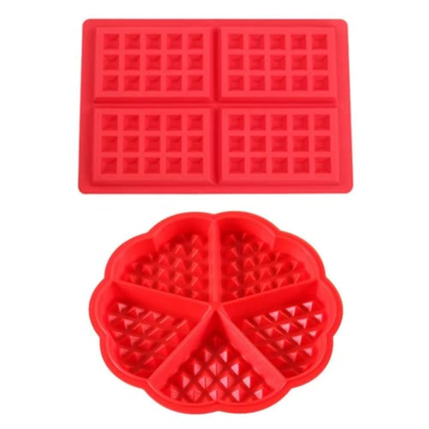 Selecto Bake Silicone Baking Round & Square Waffles Mould Muffin Pans Baking Molds Pack of 2