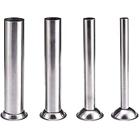 Jinyank 4 Pieces Sausage Pusher Tubes Grinder Stainless Steel Stuffer Tubes Mixers Funnels Attachment Kitchen Tool for Both M