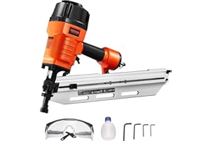 VEVOR Framing Nailer, 80-120PSI Air Nail Gun, 2" to 3-1/2" 21 Degree Full Round Head Pneumatic Framing Nailer with Tool-Less 