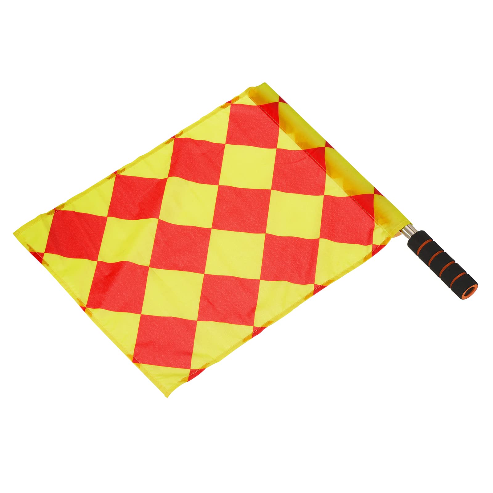 PATIKIL Referee Flag, Stainless Steel Pole Sponge Handle for Football Soccer Track and Field Sports Linesman Command Hand Signal, Diamond Checkered