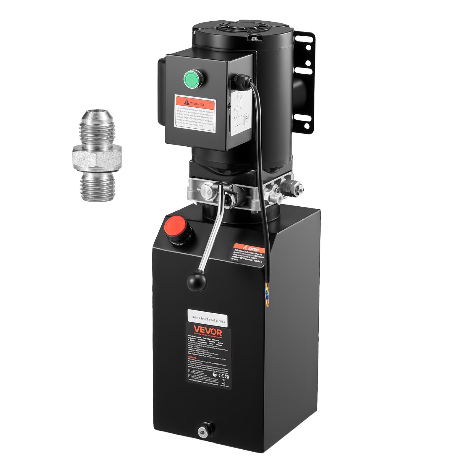 Photo 1 of VEVOR Hydraulic Power Unit, 15 Quart Hydraulic Pump, AC 220V Single-Acting Dump Trailer Pump, 3200 PSI Max Relief Pressure, 1.7 GPM Flow Rate, Hydraulic Pump for Dump Trailer Car Lifting