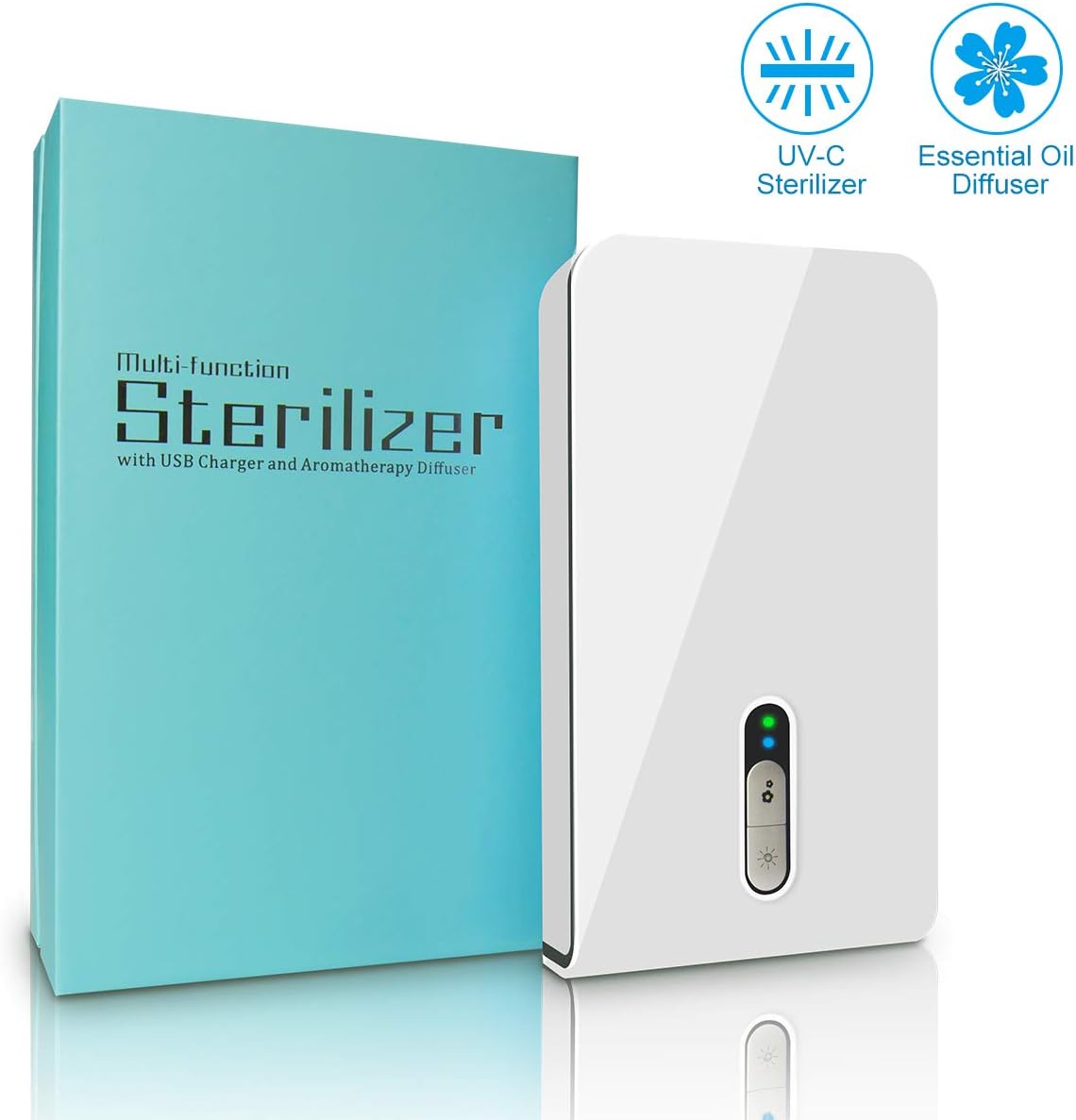 Cell Phone Sanitizer, Portable Phone UV Lights Sterilizer Cleaner, Aromatherapy Function Disinfector for All iPhone Android Cellphone Toothbrush-White