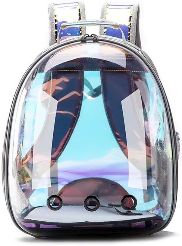 JIEQIJIAJU Pet Carrier Transport Backpack Breathable Transparent Space Capsule Pet Carrier Backpack for Cat Puppy for Travel Outdoor Activity