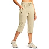 G GRADUAL Women's Capri Pants with 3 Zipper Pockets Lightweight Quick Dry Hiking Travel Capris Pants for Women Casual Summer