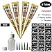 COKOHAPPY Temporary Tattoo Kit, 4 Tube Black Paste Cone Indian Body Art Painting Drawing with 24 x adhesive Stencil, 1 x Applicator Bottle and 5 x Plastic Nozzle