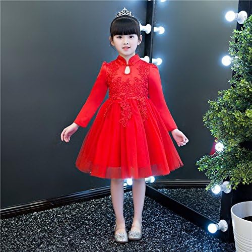 QTONGZHUANG Korean Children's Dress South Korea Autumn and Winter Big red Holiday New Year's New Year Children's Dress Dress Children's wear
