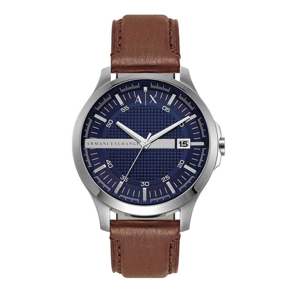 Armani Exchange Watch For Men, Quartz Movement and 46mm Case Size with Stainless steel, Leather or Silicone strap