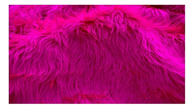 Fabrics-City % PINK MONGOLISCHES ZOTTELFELL LANGHAAR FELLIMITAT STOFF STOFFE, 3958