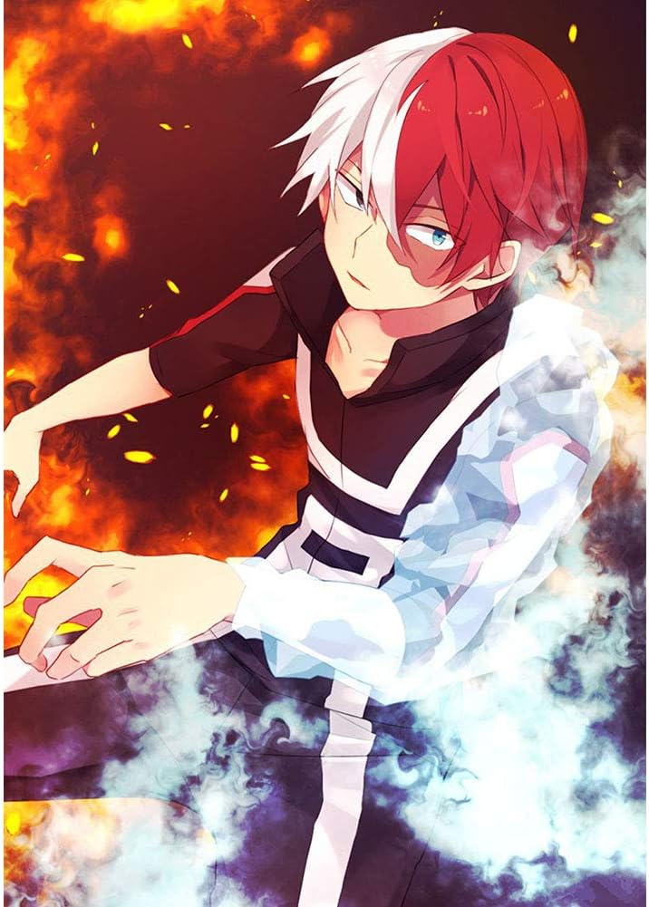 Bowinr My Hero Academia Poster, Izuku Midoriya Katsuki Bakugou Todoroki Shoto No Fading Art Print Poster (42x30cm) 16.5"x12" (Style 11)